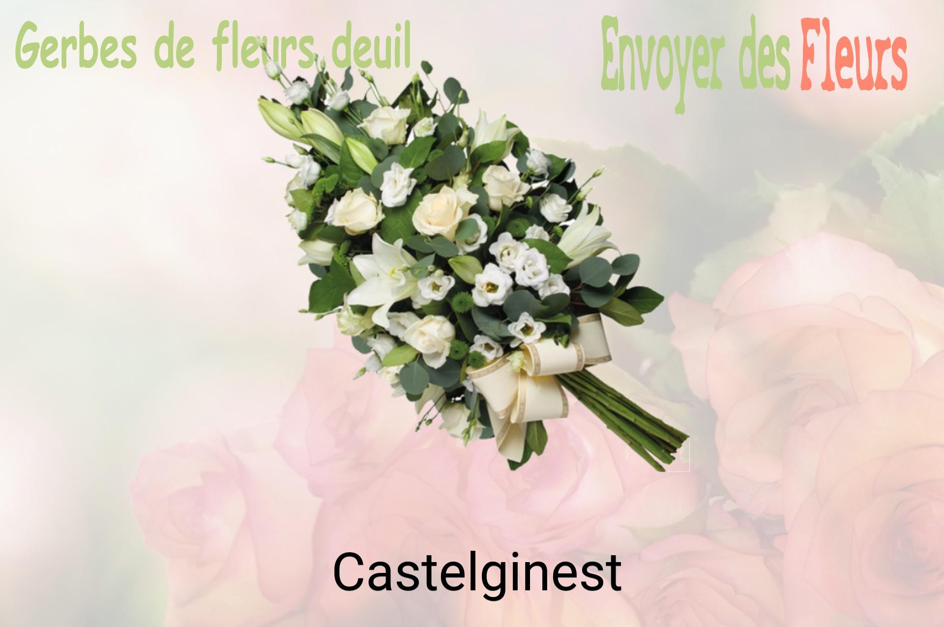 Gerbe de fleurs de deuil livrée à Castelginest